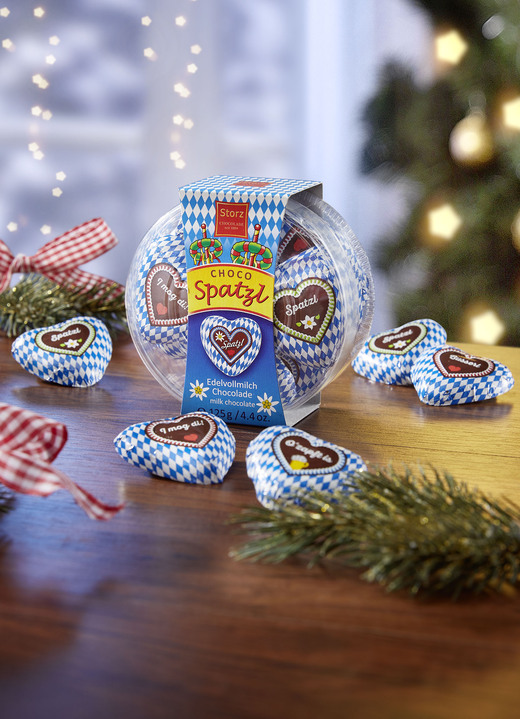 Kerstlekkernij - Hart Spatzl, in Farbe BLAU-WEISS