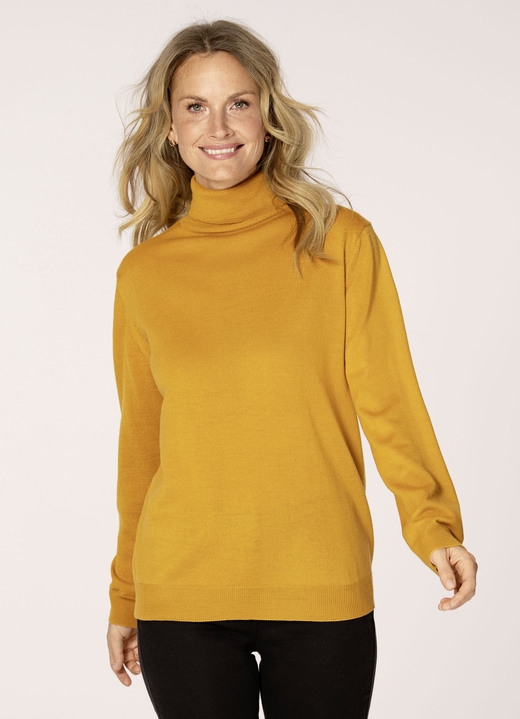 Basics - Rollkragen-Pullover, in Größe 038 bis 052, in Farbe MAISGELB Ansicht 1