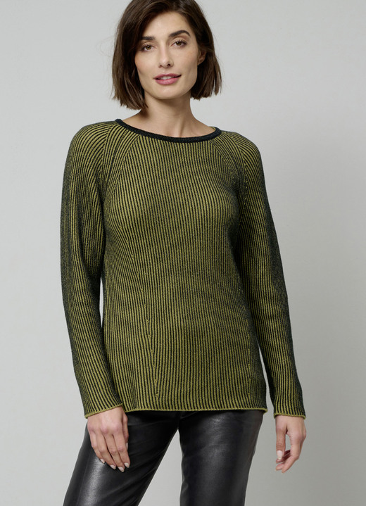 Langarm - Pullover, in Größe 038 bis 052, in Farbe MOOSGRÜN Ansicht 1