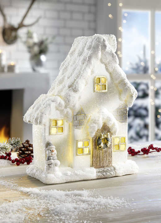 Weihnachtliche Dekorationen - Beleuchtetes Häuschen, in Farbe WEISS