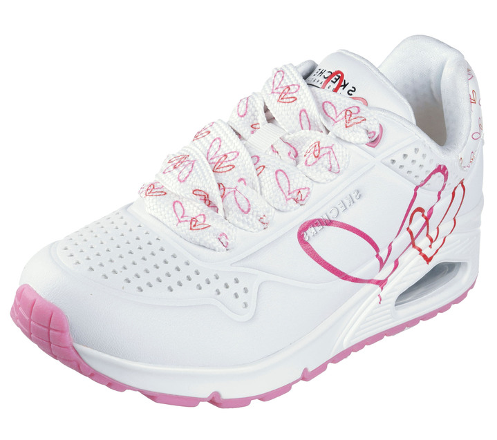Slipper & Schnürschuhe - Schnür-Sneaker, in Größe 036 bis 041, in Farbe WEISS-PINK Ansicht 1