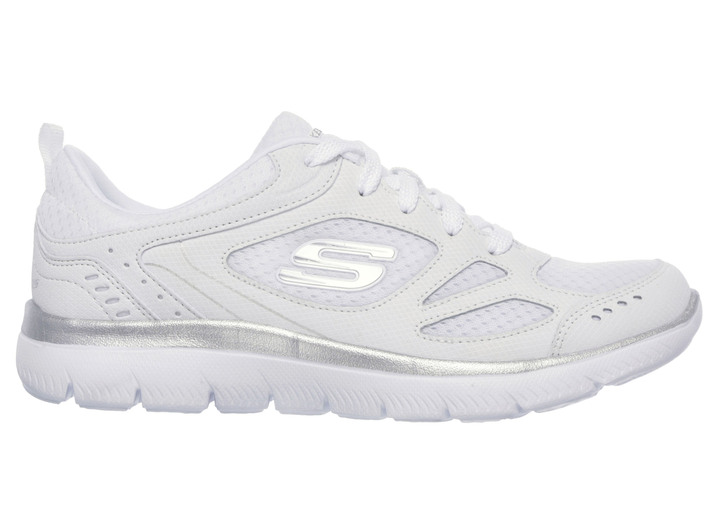 Slipper & Schnürschuhe - Schnür-Sneaker, in Größe 036 bis 041, in Farbe WEISS-SILBER Ansicht 1
