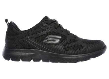 SKECHERS, sportieve damessneakers, met nappalederen afwerking