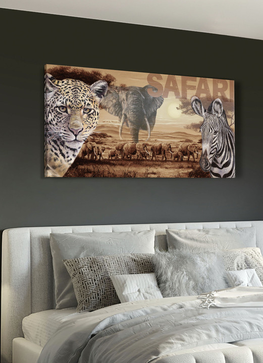 Landschap  - Hoogwaardig canvas schilderij op spieraam, in Farbe BRUIN-ZWART-BEIGE Ansicht 1