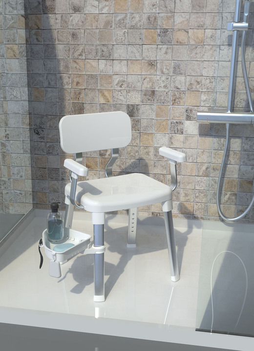 Badhulpmiddelen - Voor veilig douchen en baden - douche- en badstoel, in Farbe WEISS Ansicht 1