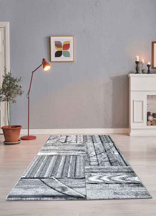 Modern - Brücke, in Größe 110 (Brücke, 60x100 cm) bis 299 (Teppich, 300x400 cm), in Farbe GRAU Ansicht 1