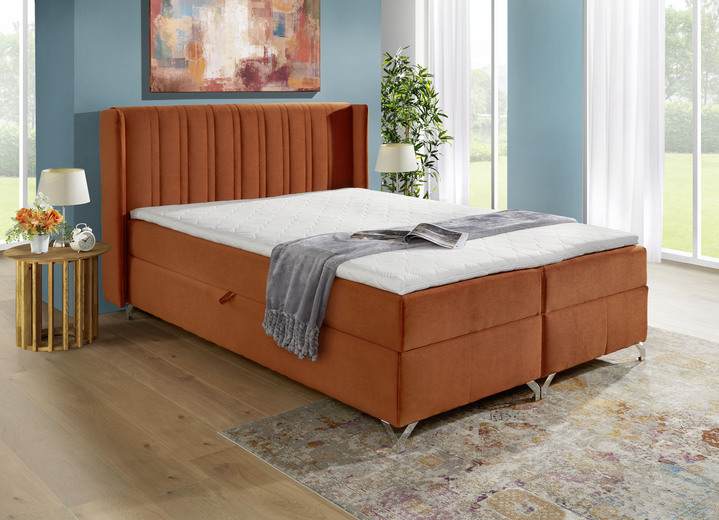 Boxspringbetten - Boxspringbett 100x200, in Farbe TERRA Ansicht 1