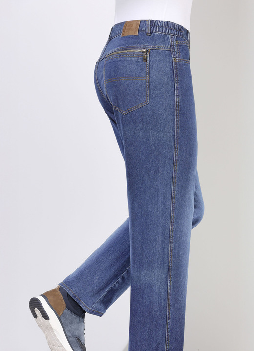 Jeans - Jeans mit Dehnbundeinsätzen in 3 Farben Jeans - Jeans mit Dehnbundeinsätzen in 3 Farben, in Größe 024 bis 062, in Farbe HELLJEANS