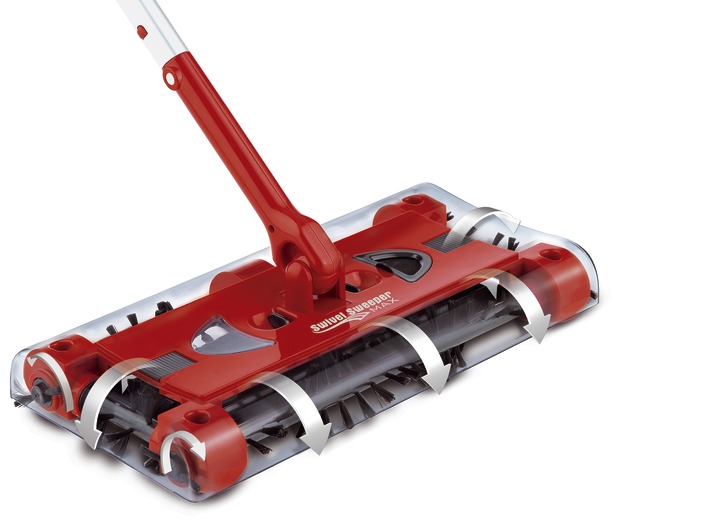 Reinigingsapparaten - Swivel Sweeper rolveger met accu en scharnierend gewricht, in Farbe ROOD Ansicht 1