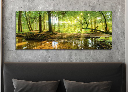 Schilderij ‘bos met beek‘ van kunstenaar Günter Albers