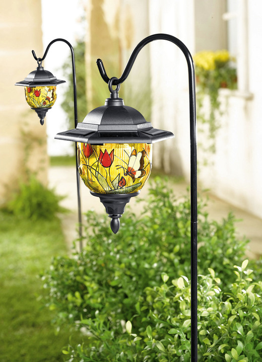 - Tiffany lampen op zonne-energie, set van 2, in Farbe ZWART