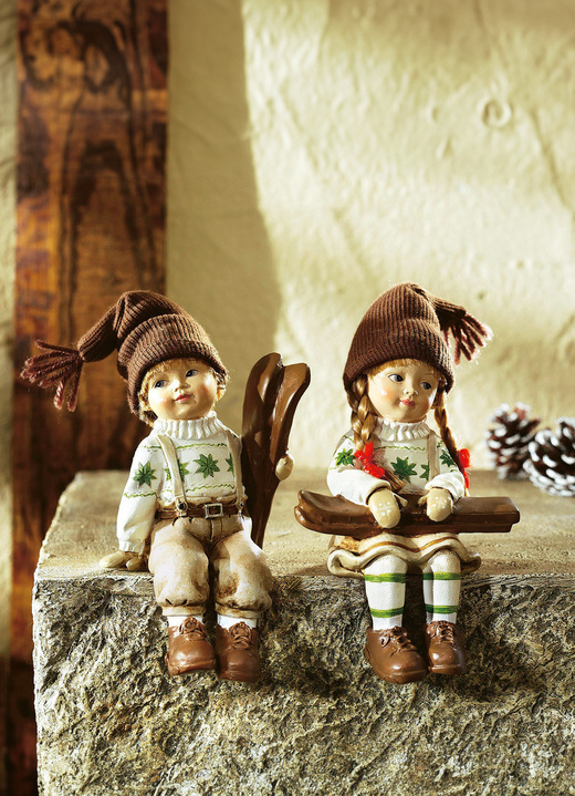 - Skier's Edge krukjes, set van 2, in Farbe BRUIN-WIT