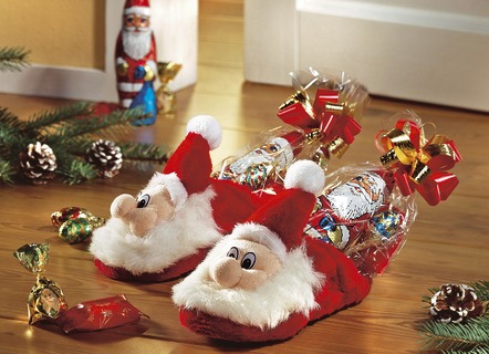 Kerstpantoffels met zoete vulling