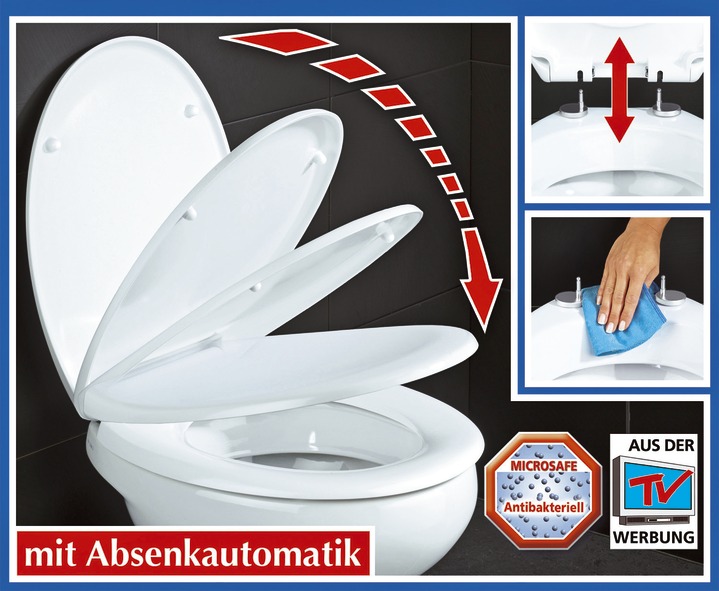 Badezimmeraccessoires - WC-Sitz mit Absenk-Automatik, in Farbe WEISS