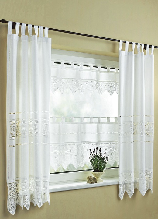 - Magische panneaux in gehaakte look, in Größe 662 (Panneaux, H 30 x B 138 cm) bis 856 (Panneaux, H 65 x B 138 cm), in Farbe WIT