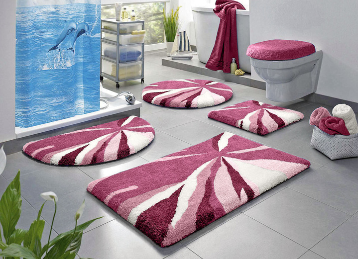 Badmatten - Badset in superzachte en comfortabele kwaliteit, in Größe 100 (Matje, halfrond 50/80 cm) bis 112 (Toiletdekselafdekking 47/50 cm), in Farbe ROSÉ Ansicht 1