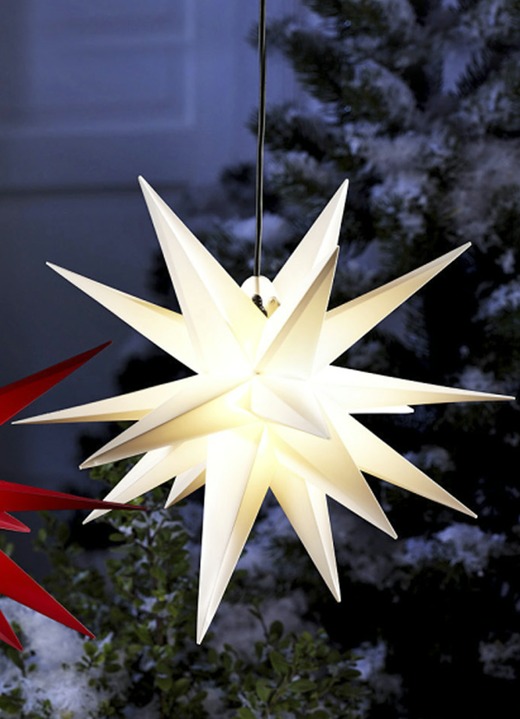 Buitendecoraties - Verlichte kerstster met timer, in Farbe WIT Ansicht 1