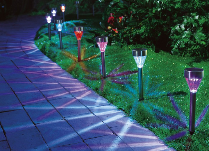 Tuinverlichting - Solar tuinverlichting, sterrenlicht, 10-delig, in Farbe ROESTVRIJ STAAL