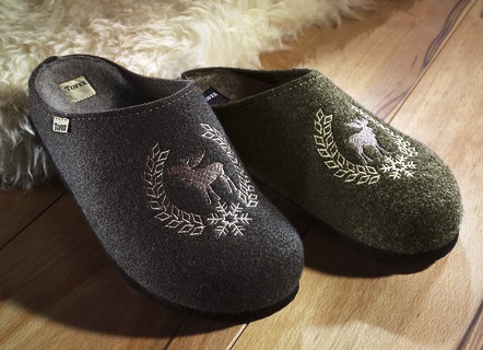Heren pantoffel van warm wolvilt