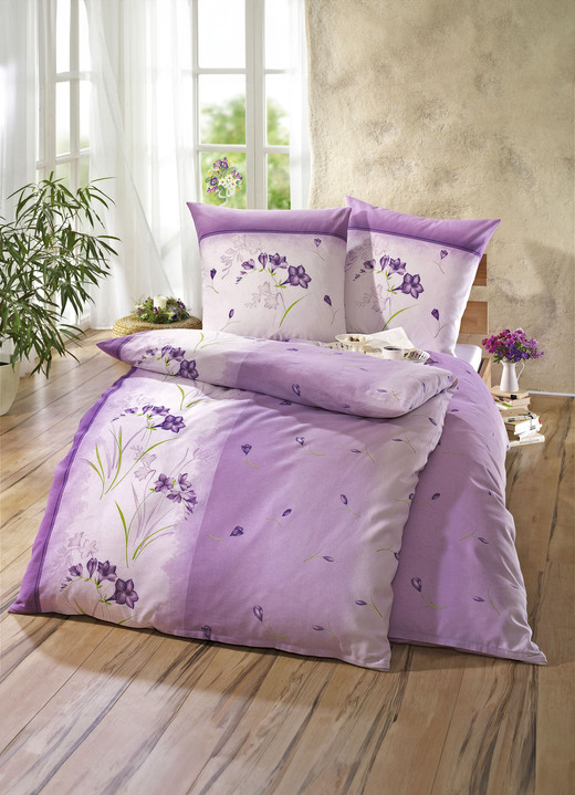 Beddengoed - Gemakkelijk strijkbare DOBNIG beddengoedset met ritssluiting, in Größe 111 (40/80 cm + 135/200 cm) bis 412 (voordeelset, 4-delig), in Farbe LILA Ansicht 1