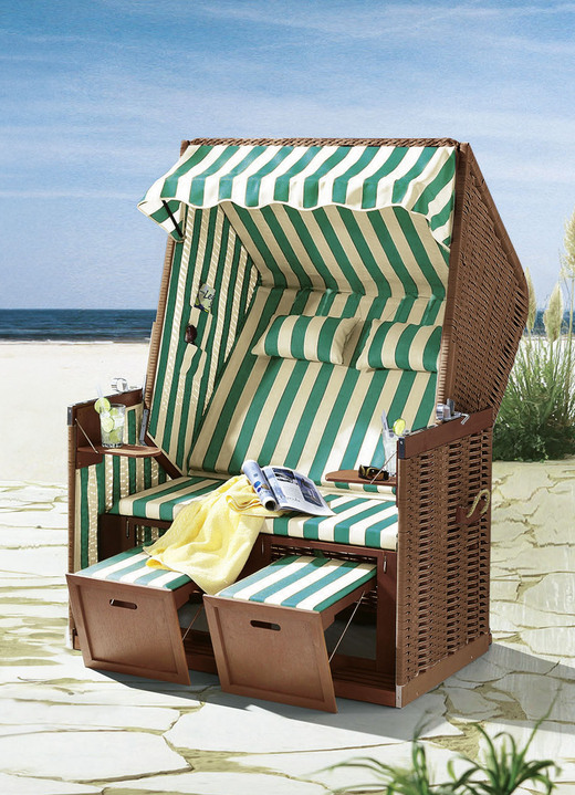 Tuinmeubels - Maritieme strandstoel, in Farbe GRÜN-BEIGE Ansicht 1