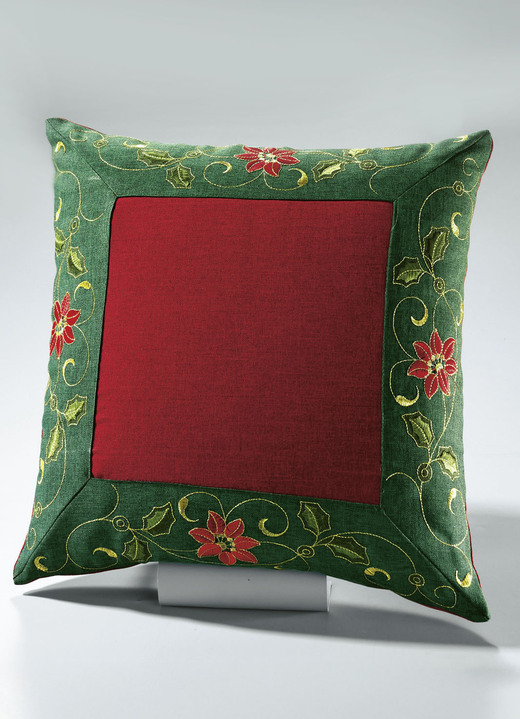 Tafellakens - Traditionele tafel- en kamerdecoratie met Ilex-takmotieven, in Größe 100 (placemat 2-delig, 35/50 cm) bis 404 (kussensloop, 40/40 cm), in Farbe ROOD/GROEN/GOUD Ansicht 1