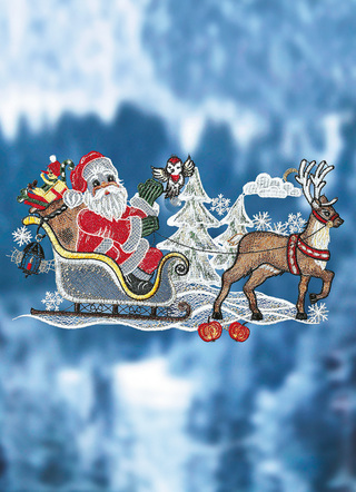 Raamdecoratie kerstman met slee