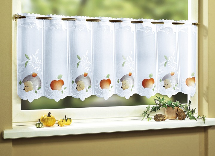 - Gordijnen in verschillende uitvoeringen, in Größe 849 (Korte store, H 50 x B 60 cm) bis 878 (deurgordijn, H 175 x B 75 cm), in Farbe GEKLEURD