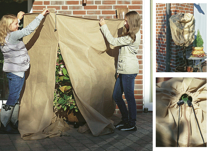 Winterlicher Garten - Winterschutz Pflanzen-Thermomantel extra stark, in Farbe BEIGE, in Ausführung 120x250 cm Ansicht 1