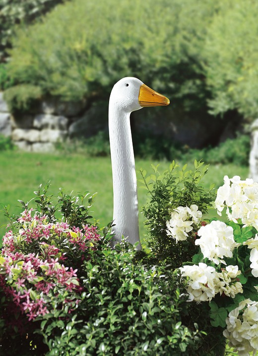 Tuindecoraties - Tuinsteker Gans, Gertrud, in Farbe WIT-ORANJE