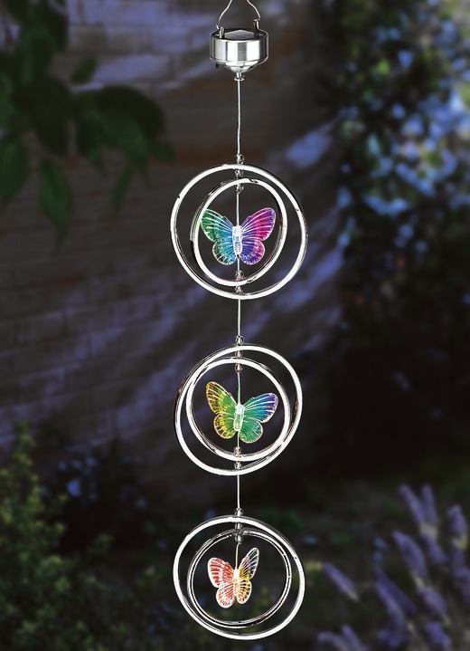 Tuinverlichting - Windspel op zonne-energie met 3-voudige kleurenwisseling, in Farbe ZILVER