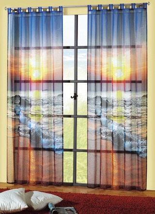 Raamdecoratie met zonsondergang