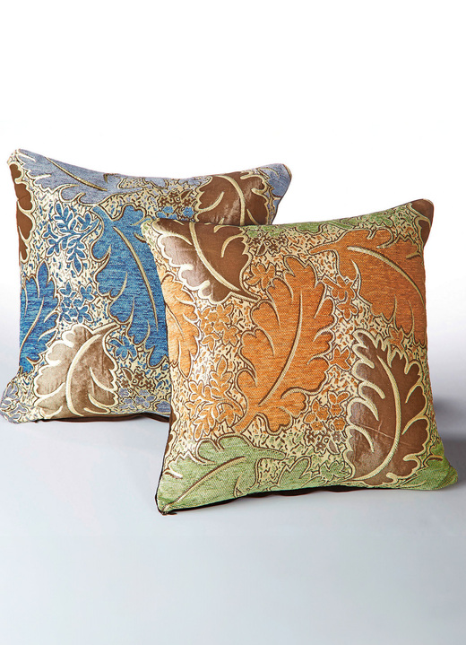 Woonaccessoires - Geweven kussenhoezen set van 2, in Größe 105 (2 kussenslopen, 40 x 40 cm) bis 110 (2 kussenslopen 50 x 50 cm), in Farbe TERRA Ansicht 1