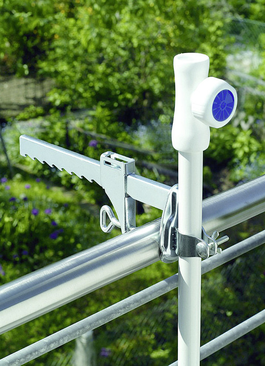 Inkijk- en zonwering - Balkonbeugel van gegalvaniseerd staal, in Farbe ZILVER Ansicht 1