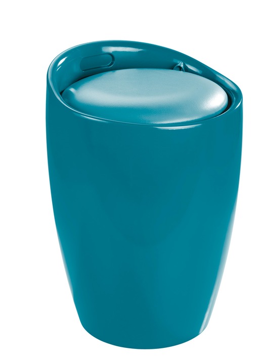 Badkamer-accessories - Kruk met opbergruimte, in Farbe PETROLBLAUW Ansicht 1