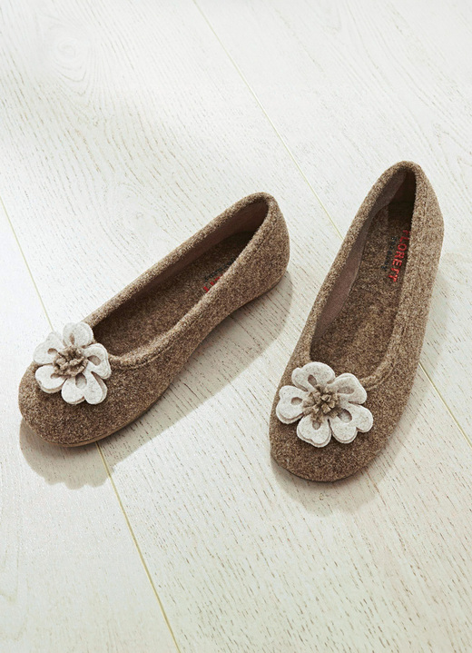 Pumps en ballerina‘s - Ballerinaschoenen van Florett gemaakt van comfortabel viltmateriaal, in Größe 036 bis 042, in Farbe BRUIN Ansicht 1