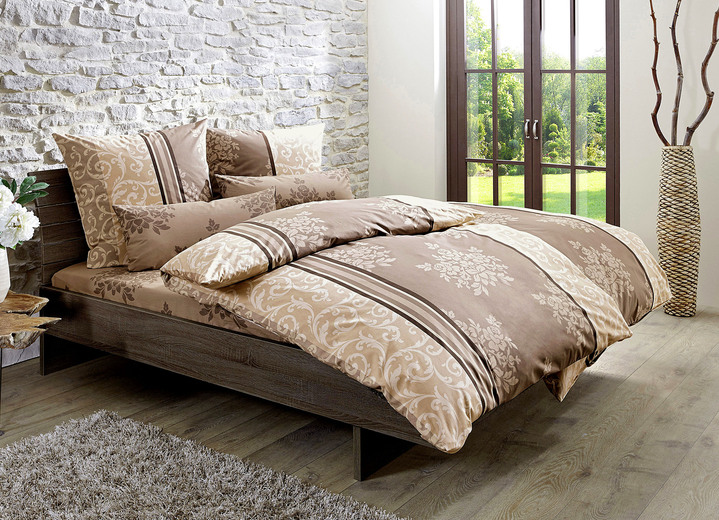 Beddengoed - Renforcé beddengoedset van 100% katoen, in Größe 111 (40/80 cm + 135/200 cm) bis 412 (4-delige set), in Farbe BRUIN Ansicht 1