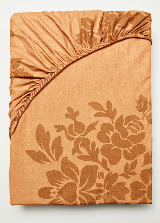 Bettwäschegarnituren - Renforcé Bettwäsche aus 100% Baumwolle, in Größe 111 (40/80 cm + 135/200 cm) bis 412 (4-teiliges Set), in Farbe TERRA Ansicht 1
