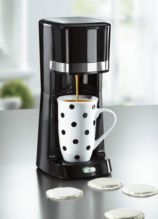 Koffie- & thee - coffeemaxx enkele koffiemachine met keramische en thermische beker, in Farbe ZWART Ansicht 1