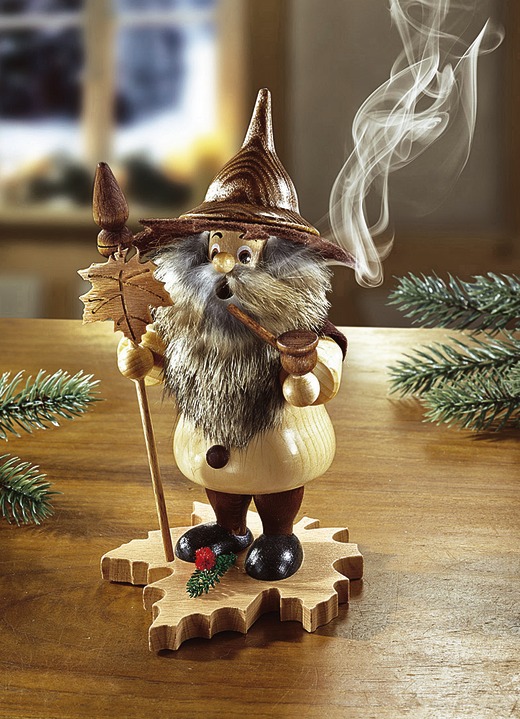 Kerstmis - Räuchermännchen (houten mannetje) met zachte, volle baard, in Farbe