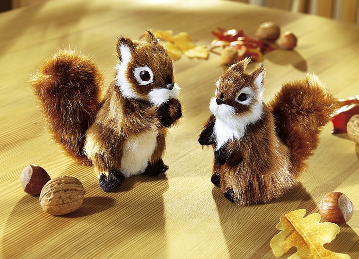 Beeldjes - Eekhoorn, set van 2, in Farbe