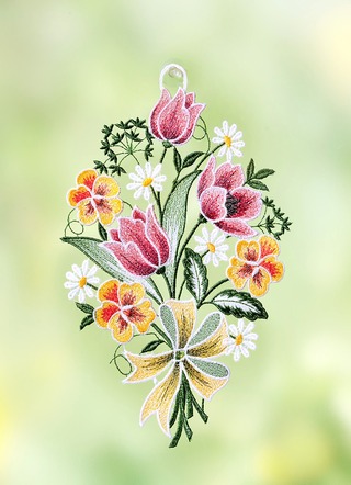 Raamafbeelding tulpen met zuighaken