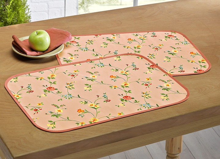 - Tafeldecoratie met bonte bloemmotieven, in Größe 110 (tafelkleed 110 x 140 cm) bis 190 (Tafellaken ovaal, 140 x 210 cm), in Farbe TERRA