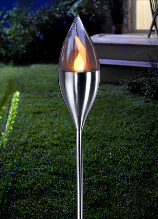 Tuinverlichting - LED-toorts Olympos met flikkerend effect, in Farbe ZILVER