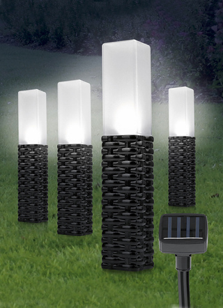 Tuinverlichting op zonne-energie, set van 4, met daglichtsensor