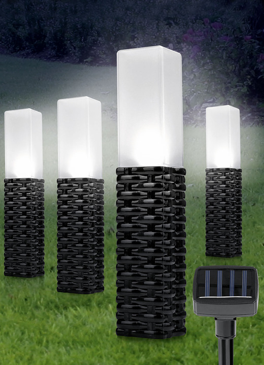 - Rotan lampen, set van 4, in Farbe