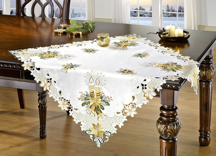 Tafel- en kamerdecoratie met kaarsen- en klok-motief