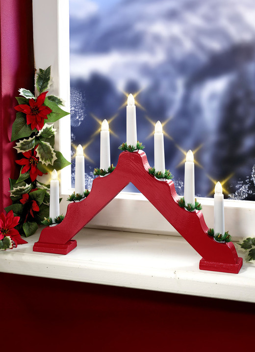 - LED-Leuchter 7-flammig, in Farbe ROT Ansicht 1