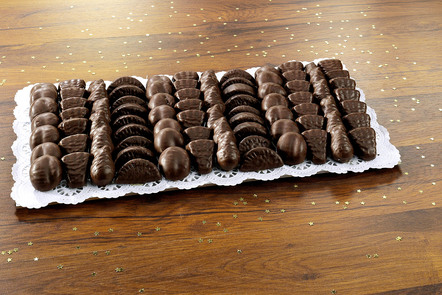 Fruitgelei met een laagje chocolade