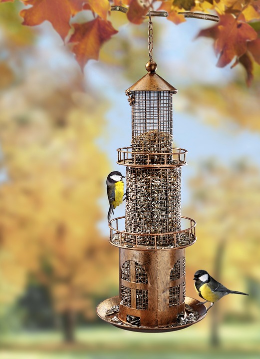 - Vogelfuttersäule Leuchtturm, in Farbe KUPFER